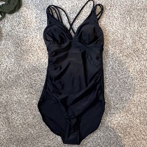 Black tummy control swimsuit